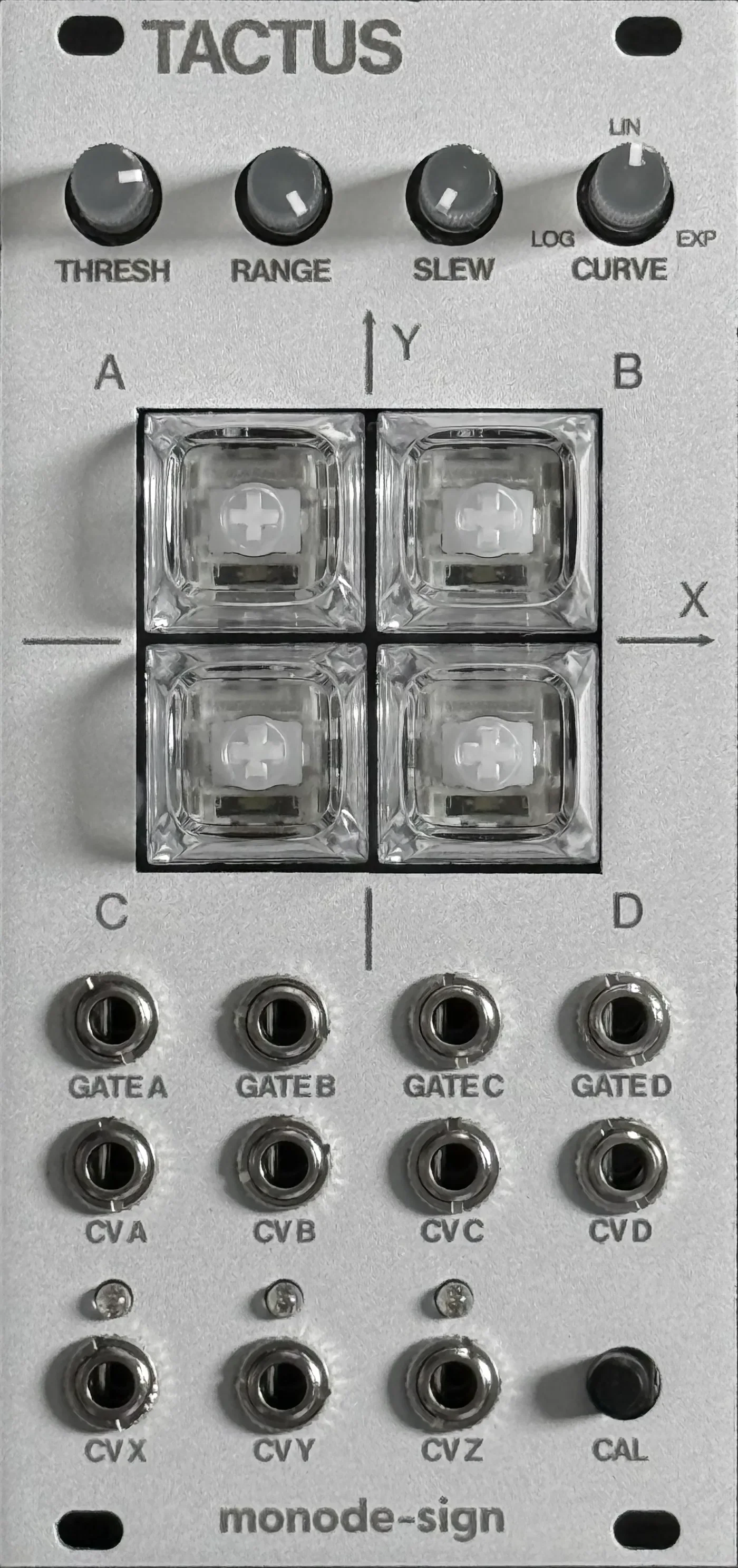 TACTUS front panel, straight-on view