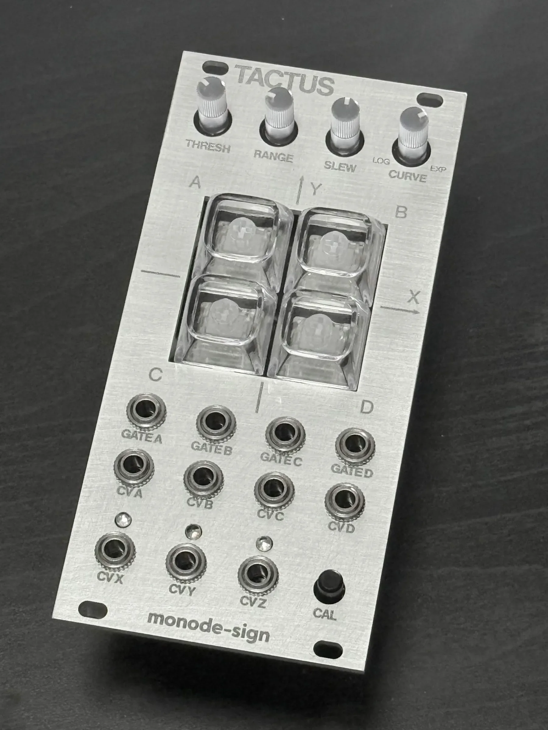 TACTUS — 12HP magnetic depth CV controller front panel